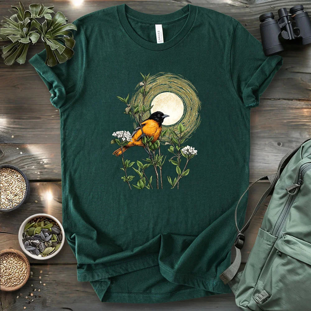 Oriole Under Forest's Moonlight T-shirt