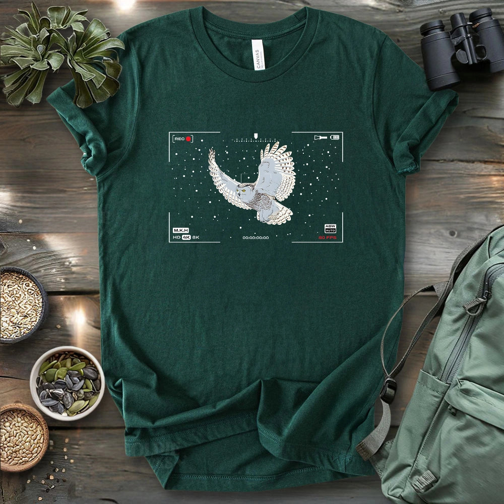 Snowy Owl In Snow T-shirt