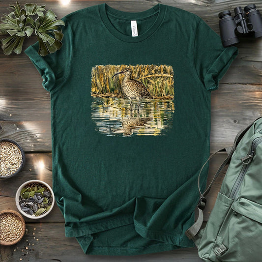 Whimbrel Shadow On Water T-shirt