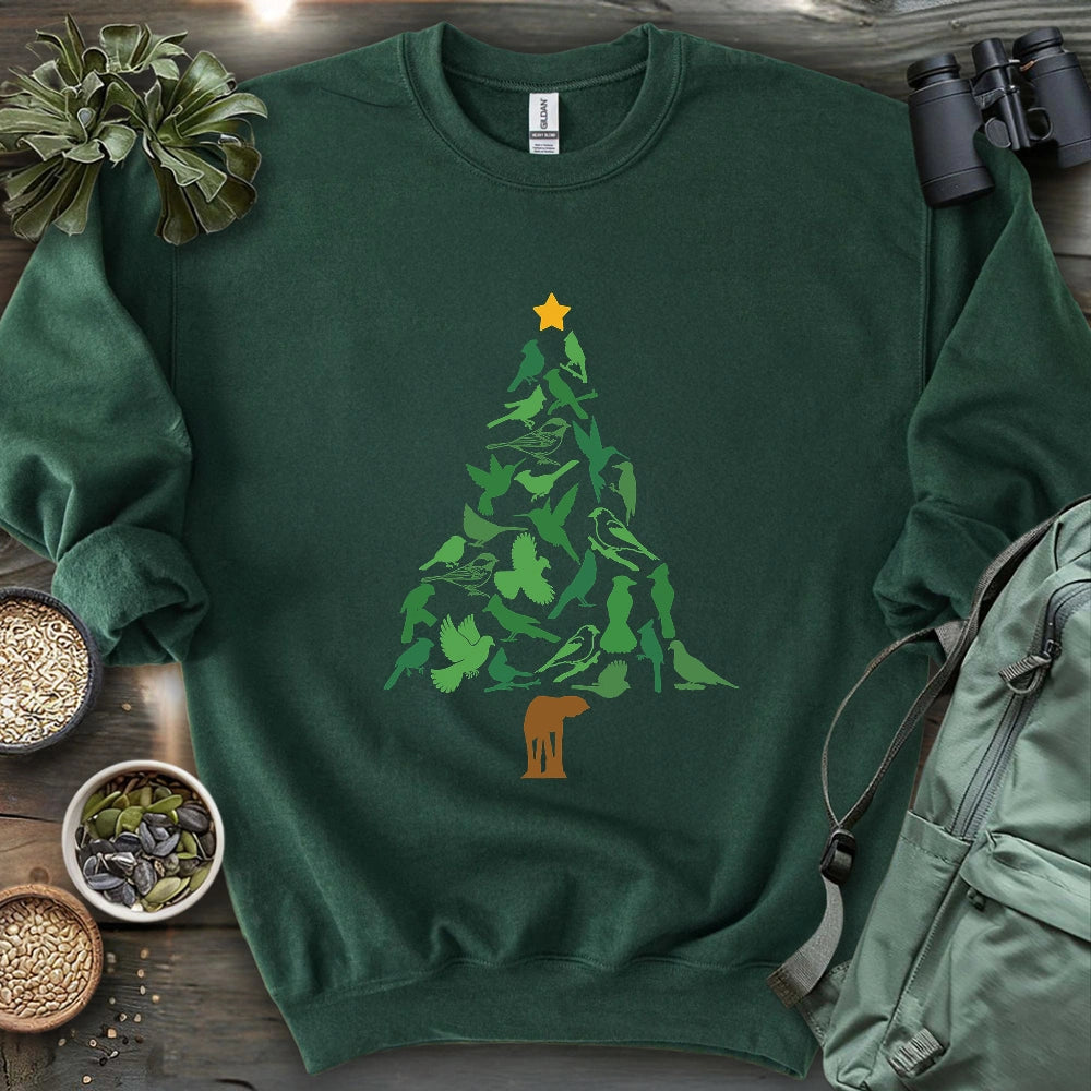 Backyard Birds Christmas Tree Sweatshirt