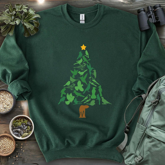 Backyard Birds Christmas Tree Sweatshirt