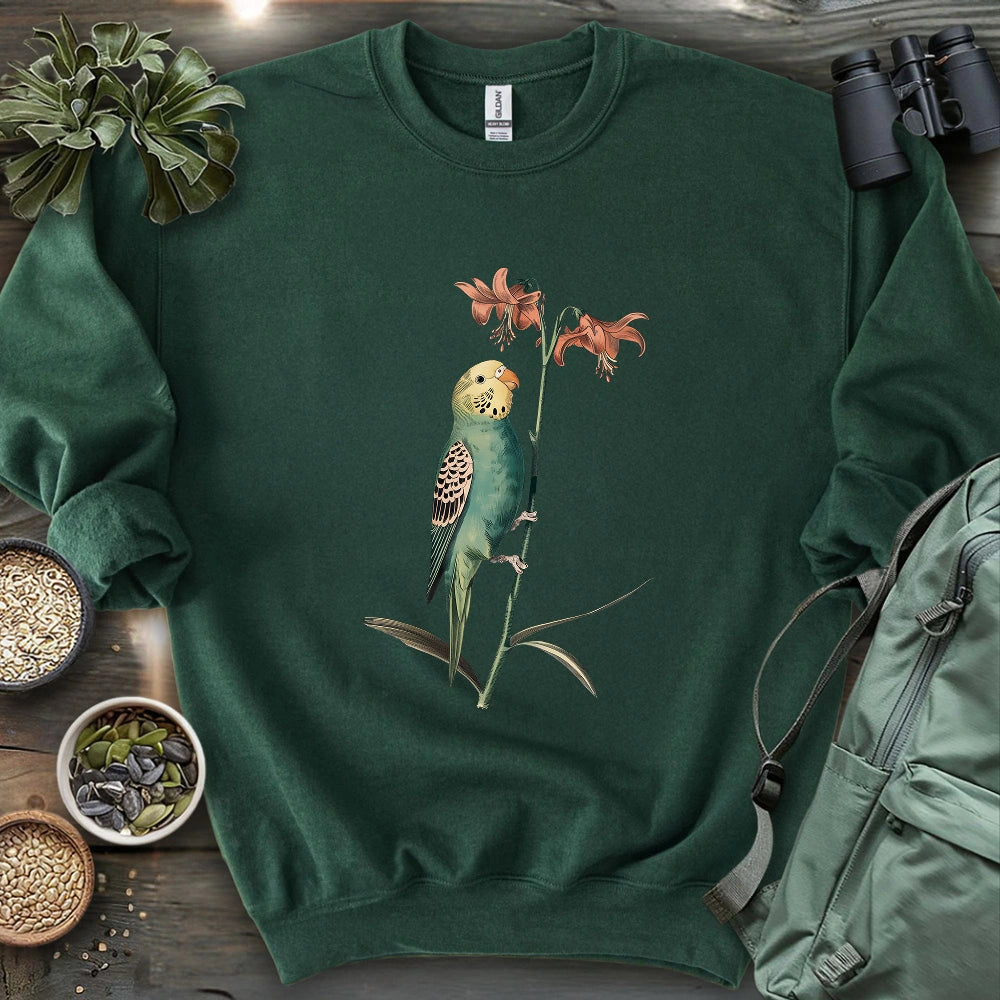 Budgerigar And Lily Sweatshirt