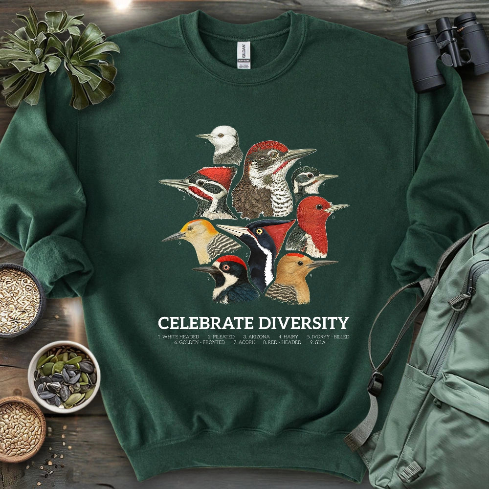 Celebrate Diversity Of Woodpeckers Sweatshirt