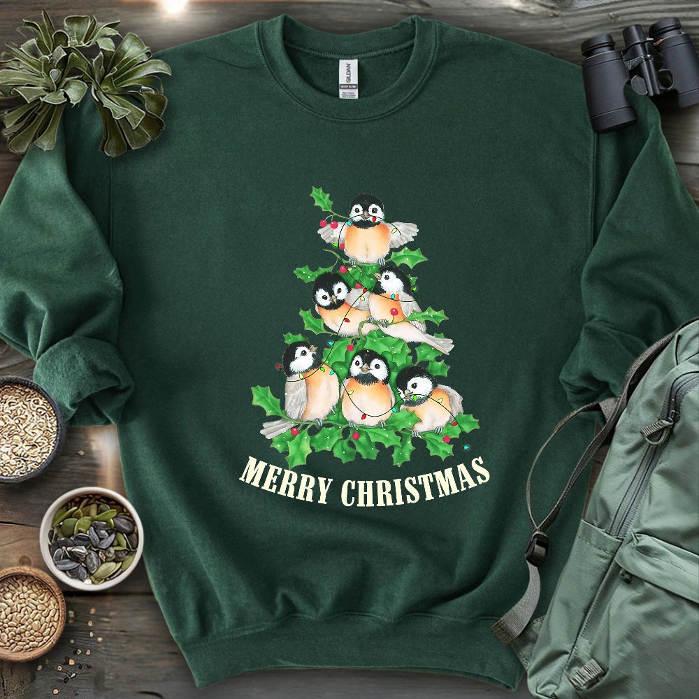 Chickadee Christmas Tree Sweatshirt