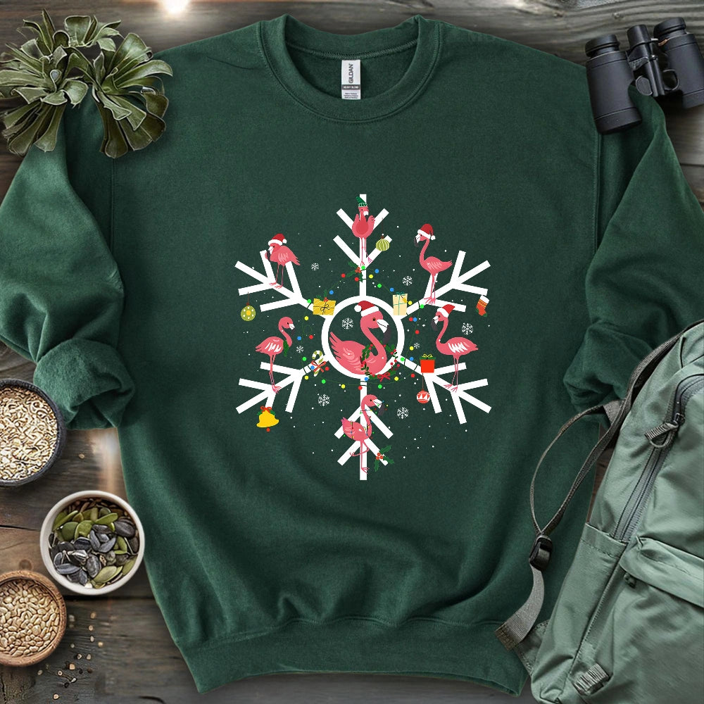 Flamingo Snowflake Sweatshirt