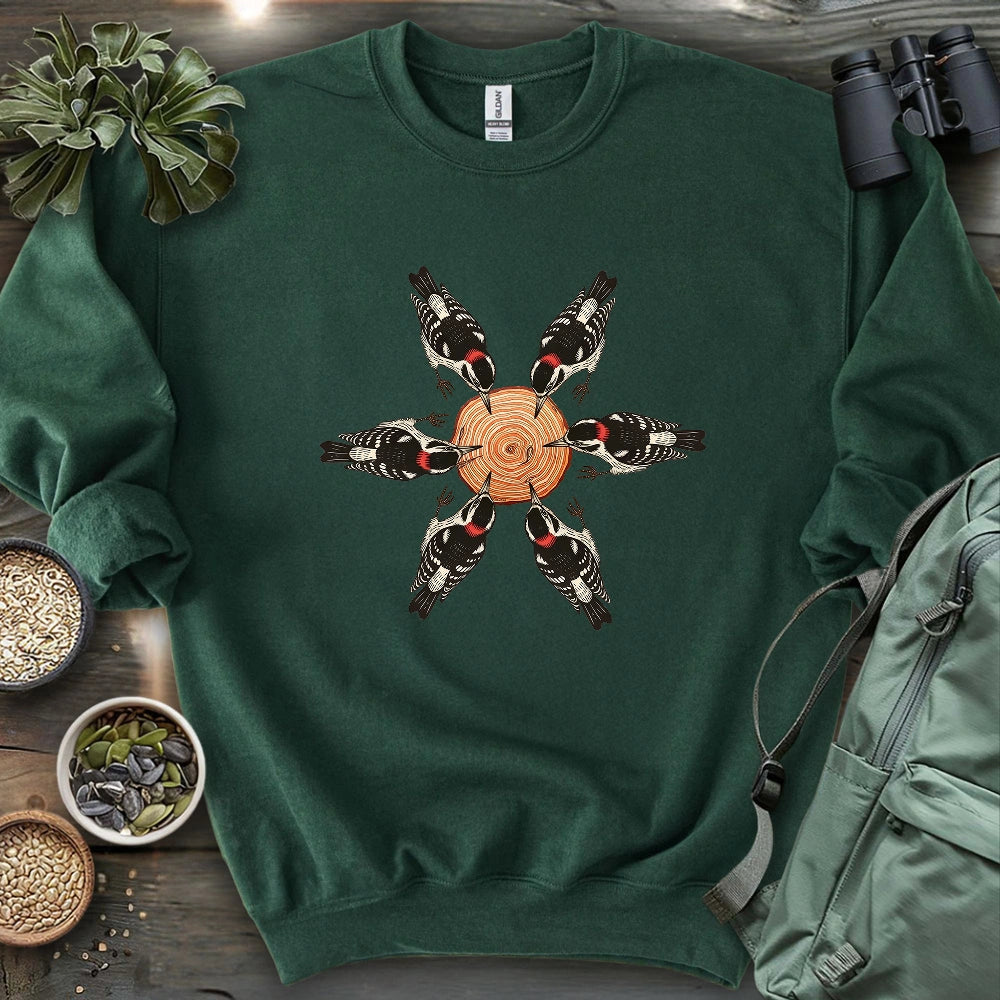 Flower Made Of Woodpeckers Sweatshirt