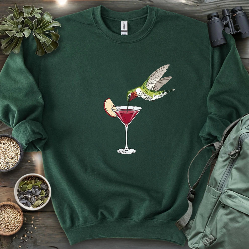Hummingbird Sipping Cocktail Sweatshirt