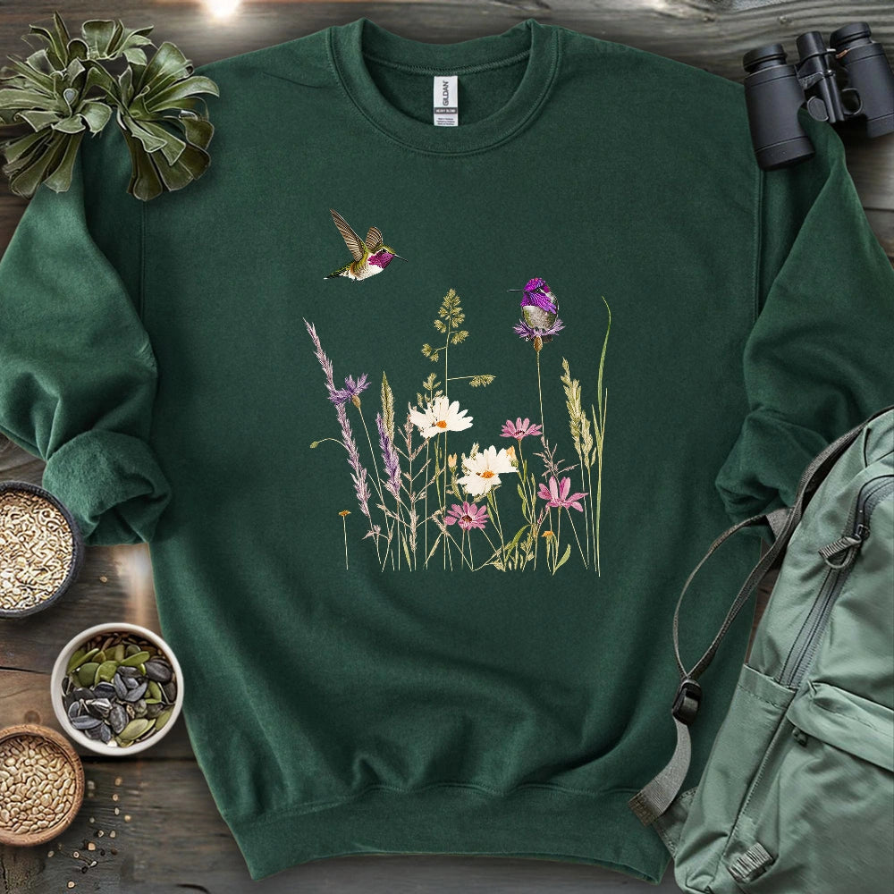 Hummingbirds And Wildflowers Sweatshirt