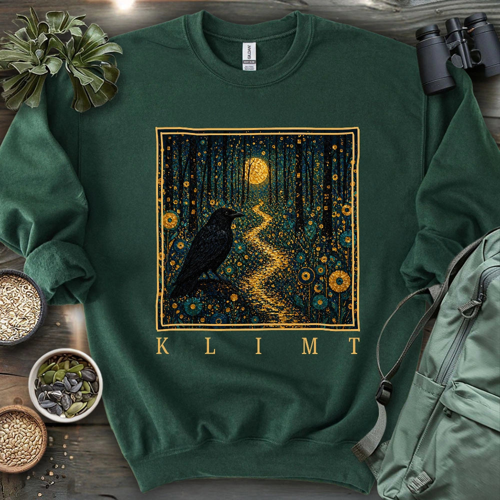 Klimt Crow On Golden Road Sweatshirt