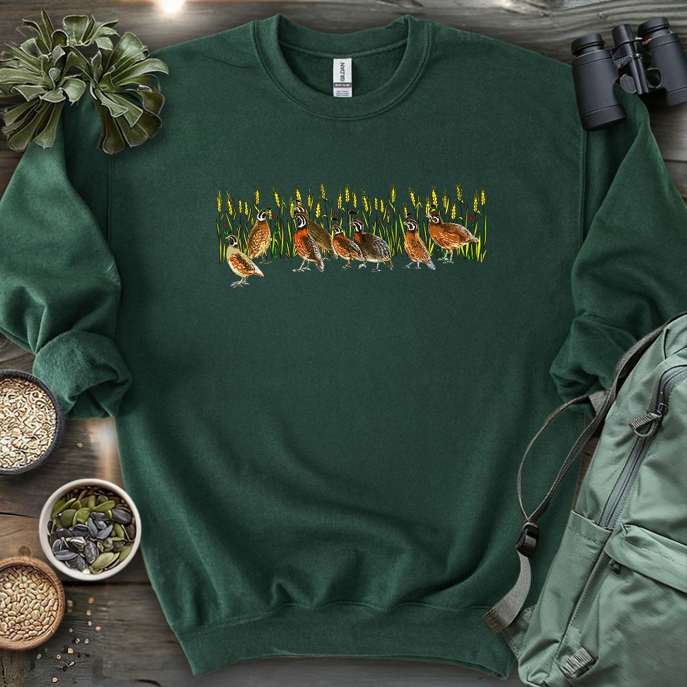 Quails At Wheat Field Sweatshirt