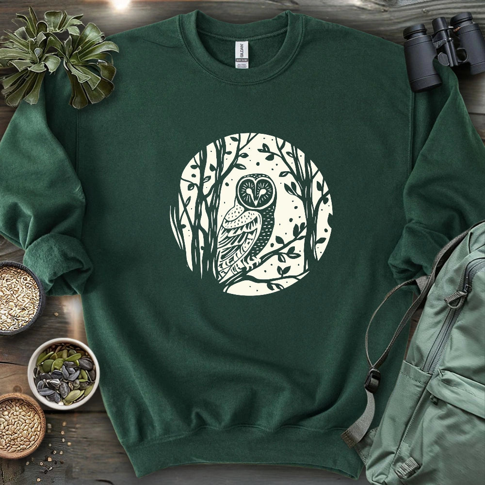 Simple Winter Barn Owl Sweatshirt