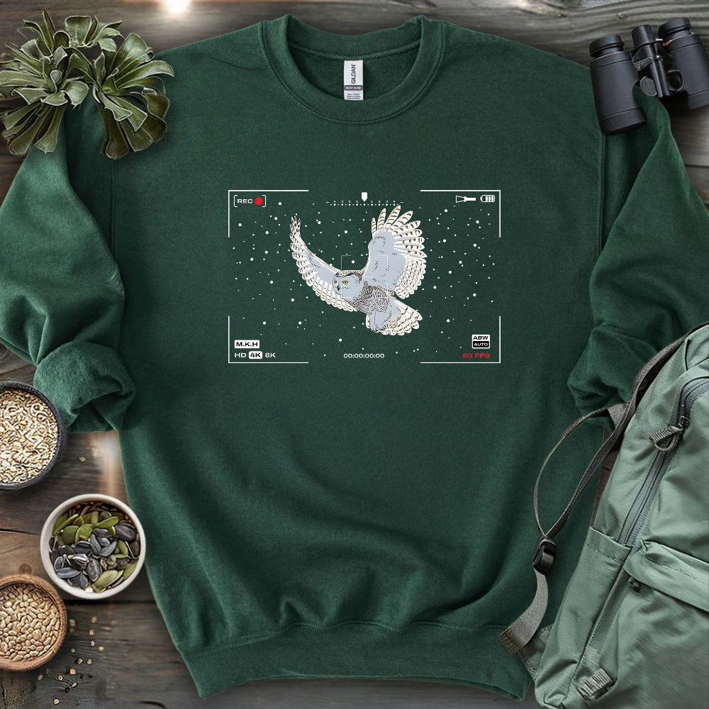 Snowy Owl In Snow Sweatshirt