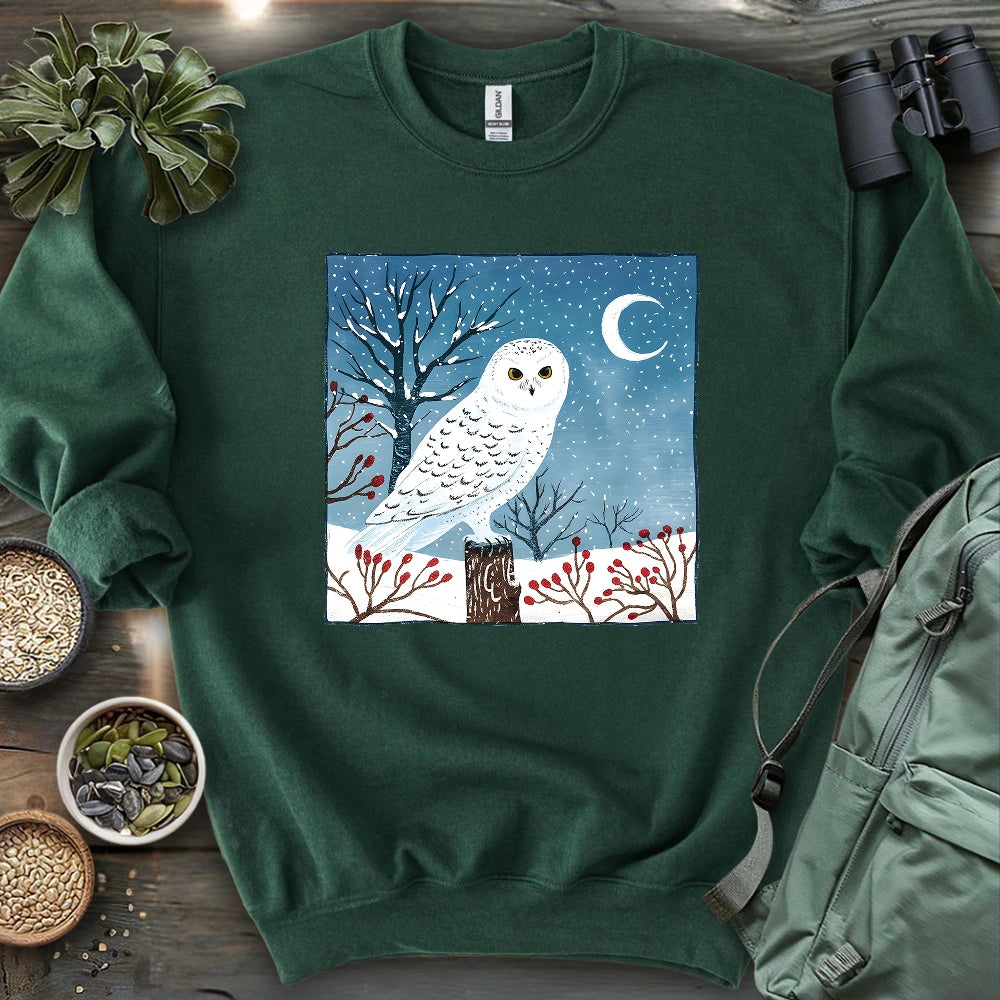 Snowy Owl at Midnight Sweatshirt