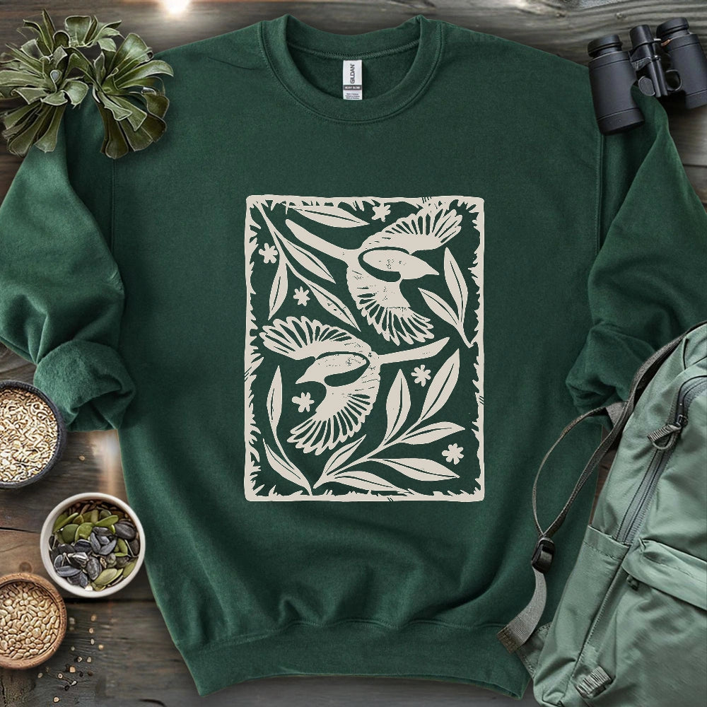 Sparrow Among Petals Sweatshirt