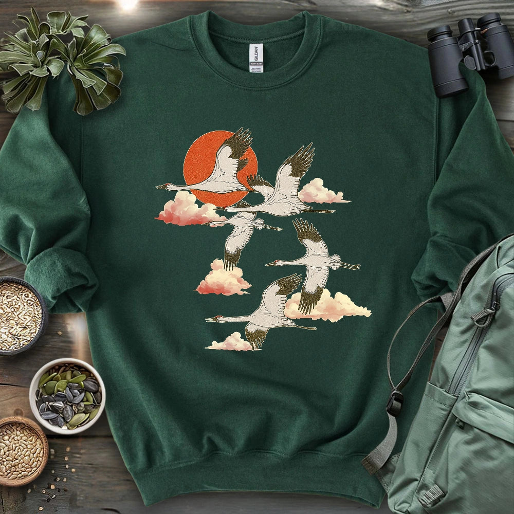 Twilight Whooping Cranes Sweatshirt