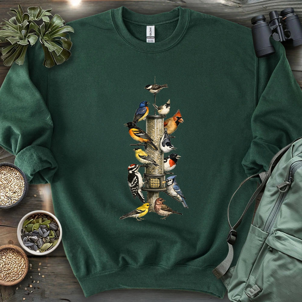 Wonderful Morning At Bird Feeder Sweatshirt