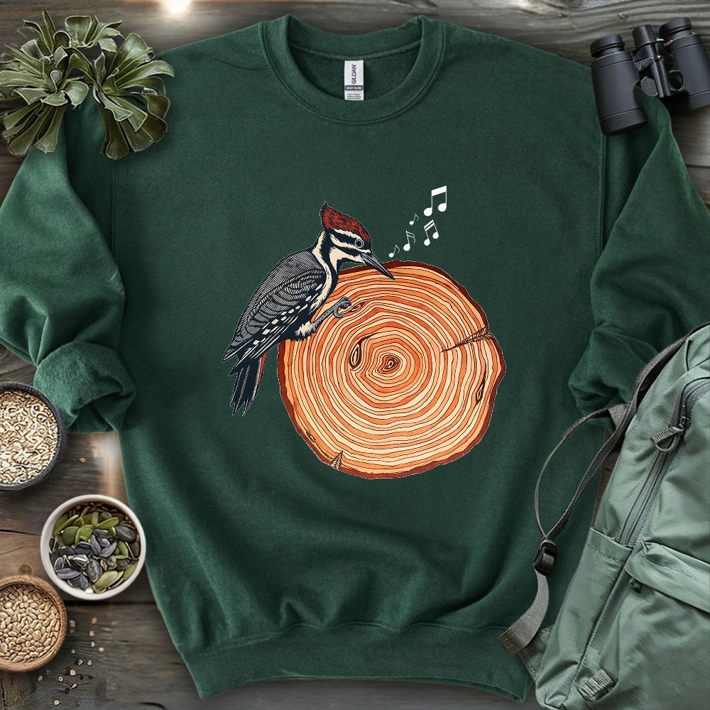 Woodpecker Playing Vinyl Sweatshirt
