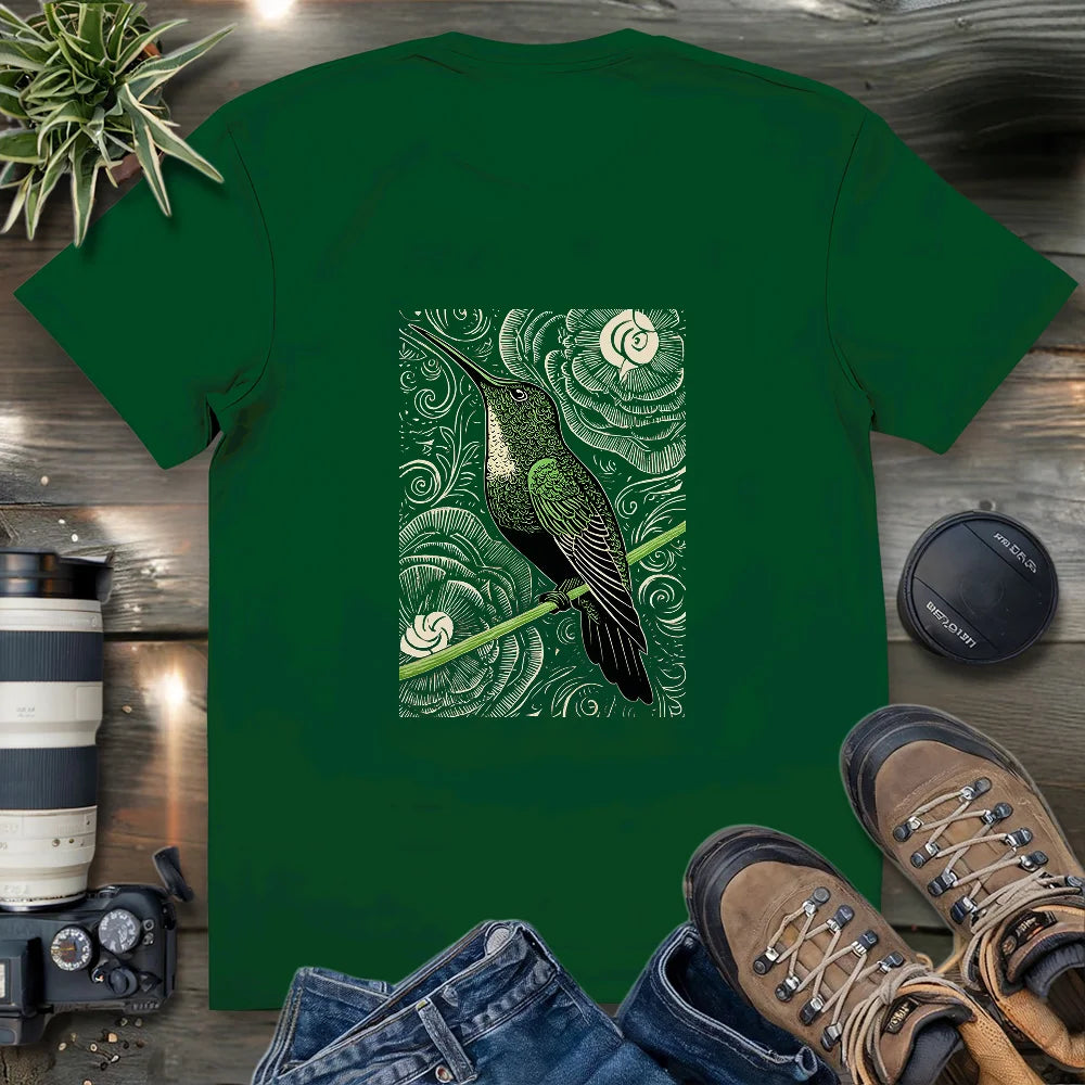 Green Hummingbird 2 Side T-shirt