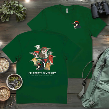 Celebrate Diversity Of Woodpeckers 2 Side T-shirt