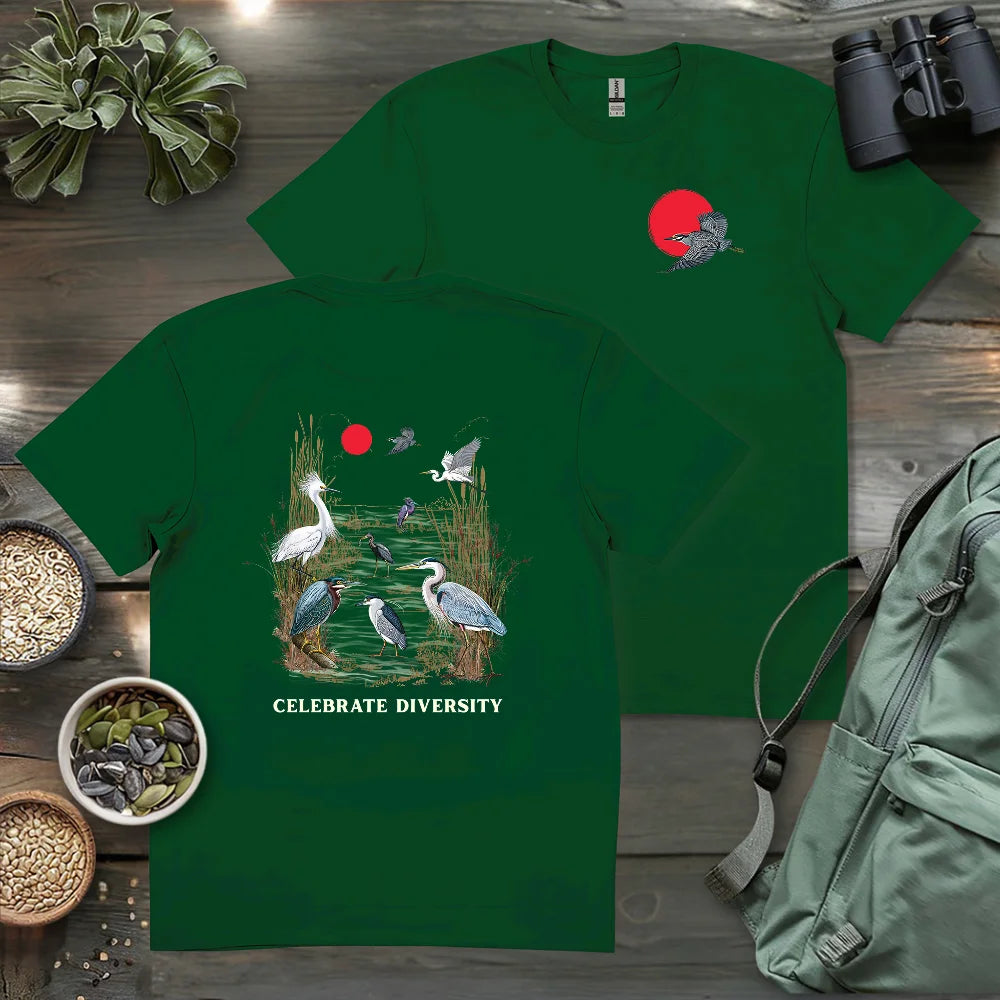 Celebrate Heron Diversity 2 Side T-shirt