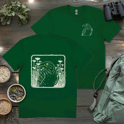 Floral Crow Silhouette 2 Side T-shirt