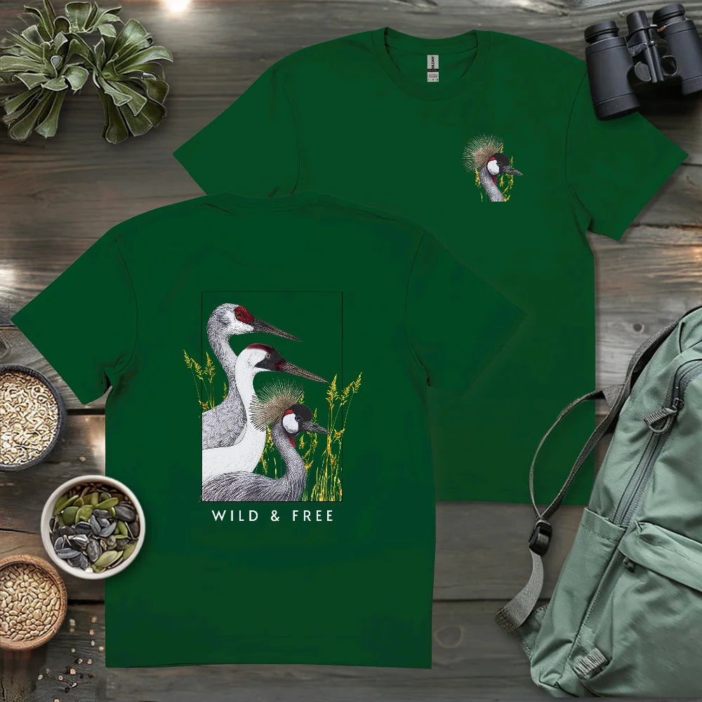Wild Cranes Must Be Protected 2 Side T-shirt
