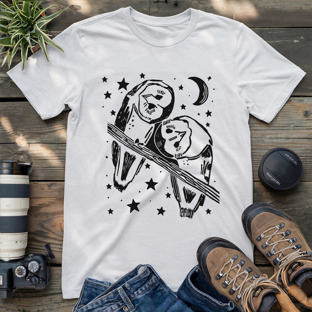 Owl Buddies Staring T-shirt