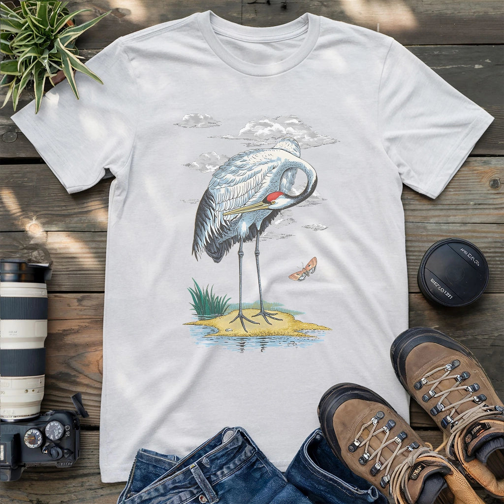 Red-crowned Crane By River T-shirt