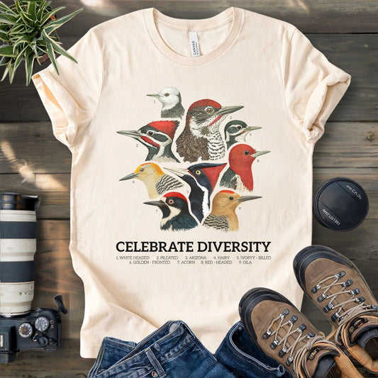 Celebrate Diversity Of Woodpeckers T-shirt