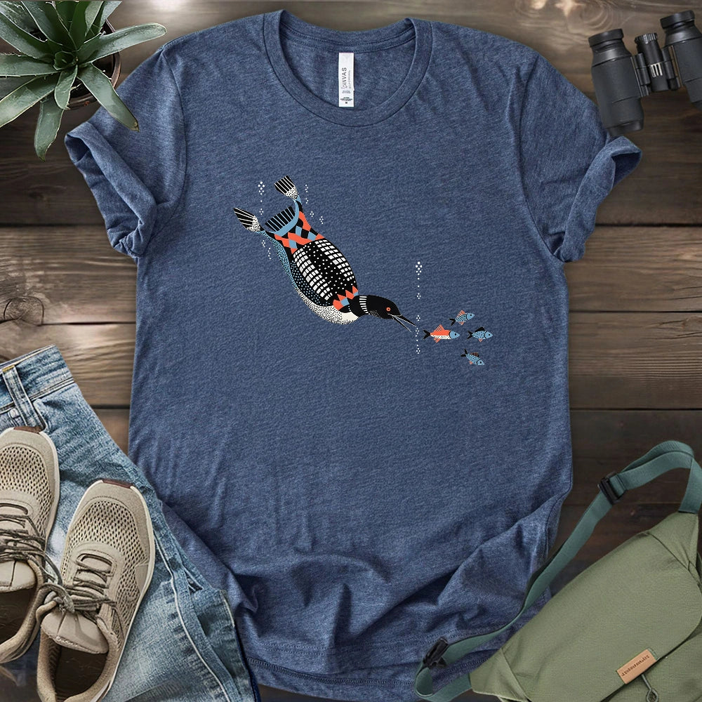 Geometric Loon On The Hunt T-shirt