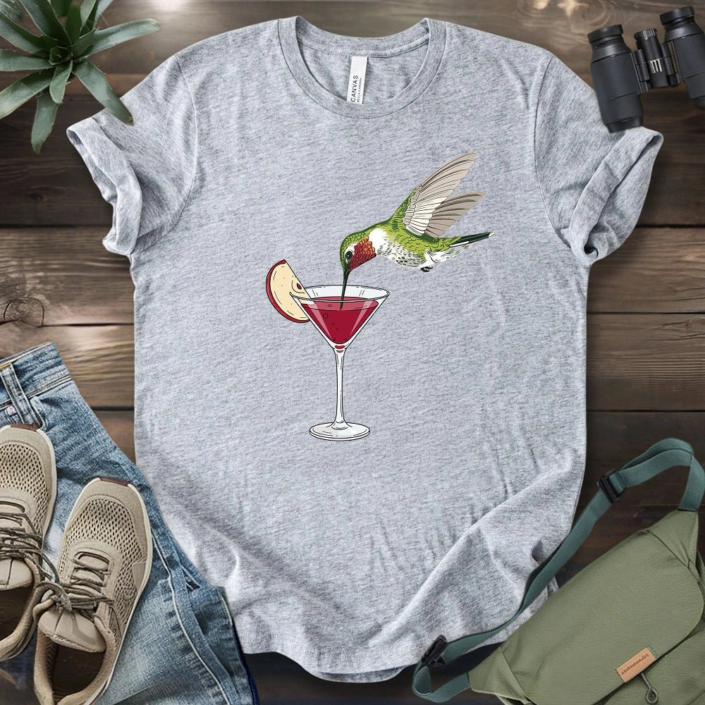 Hummingbird Sipping Cocktail T-shirt
