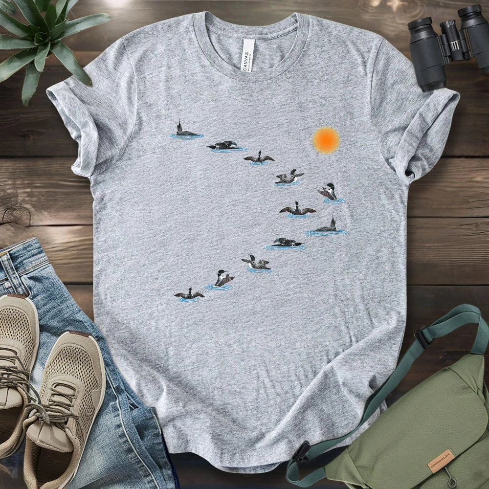 Loons Dancing - Sunset T-shirt
