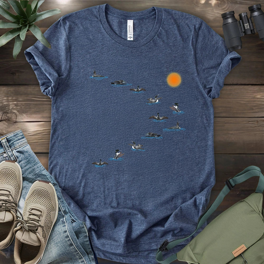 Loons Dancing - Sunset T-shirt