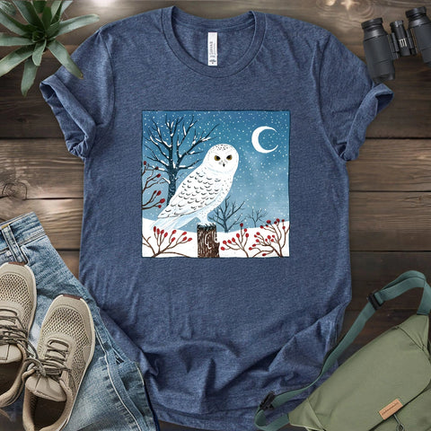 Snowy Owl at Midnight T-shirt