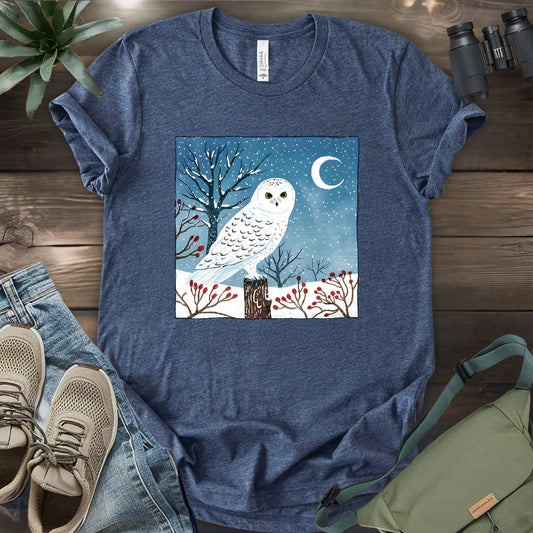 Snowy Owl at Midnight T-shirt