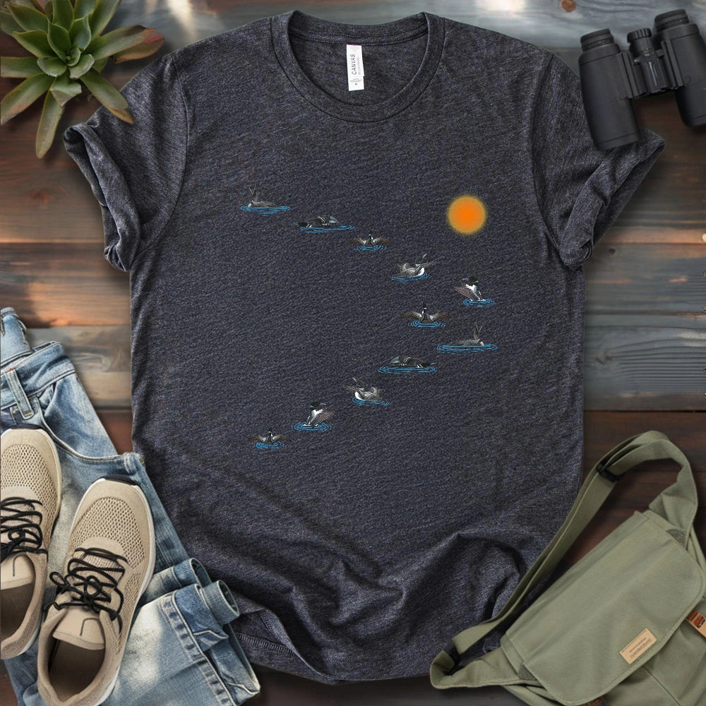 Loons Dancing - Sunset T-shirt