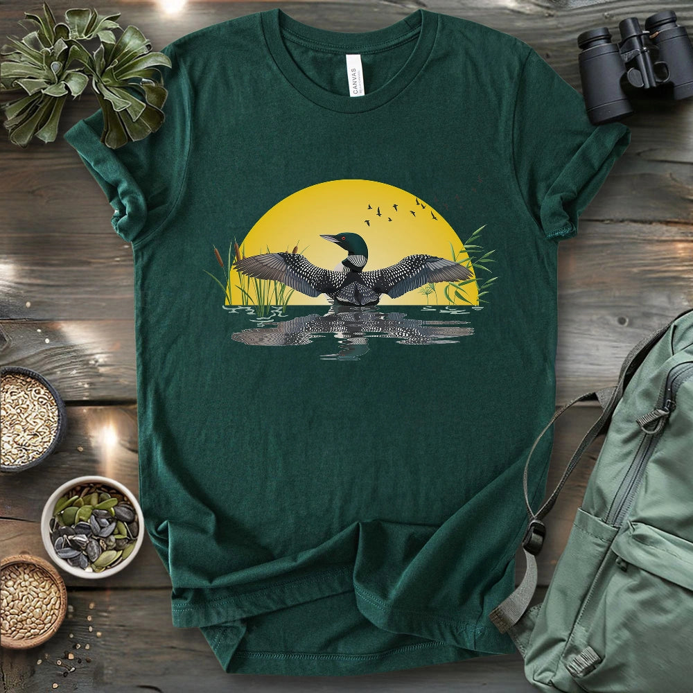 Loon Dance At Dawn T-shirt