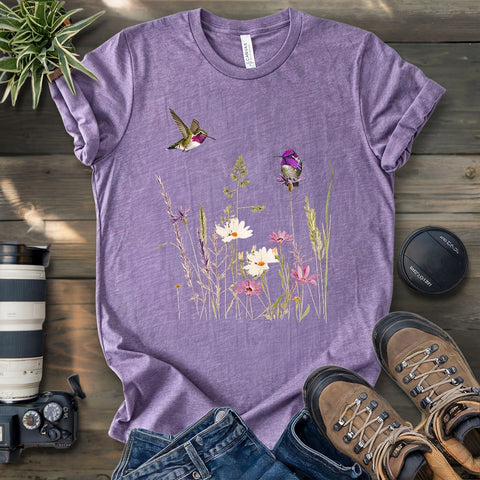 Hummingbirds And Wildflowers T-shirt