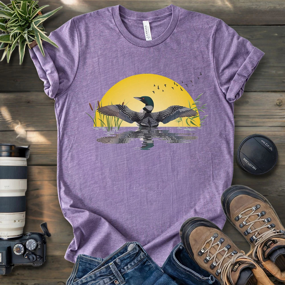Loon Dance At Dawn T-shirt