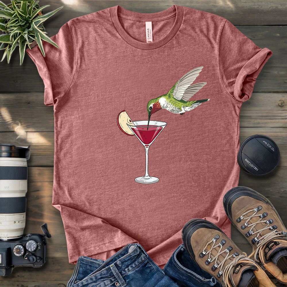 Hummingbird Sipping Cocktail T-shirt