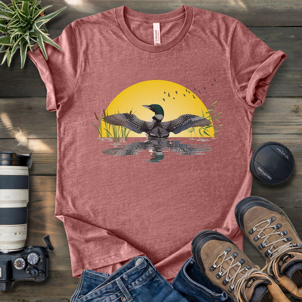 Loon Dance At Dawn T-shirt