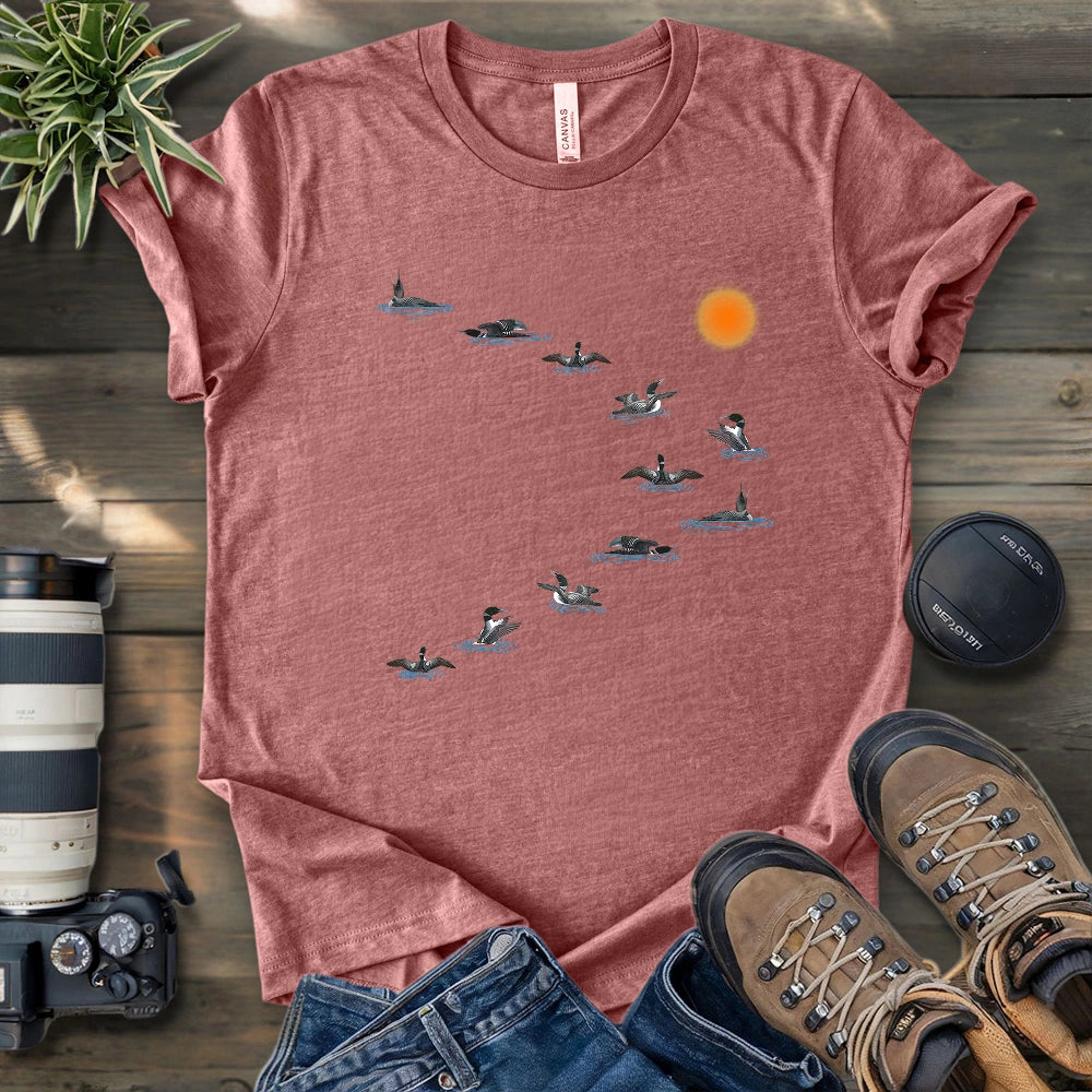 Loons Dancing - Sunset T-shirt