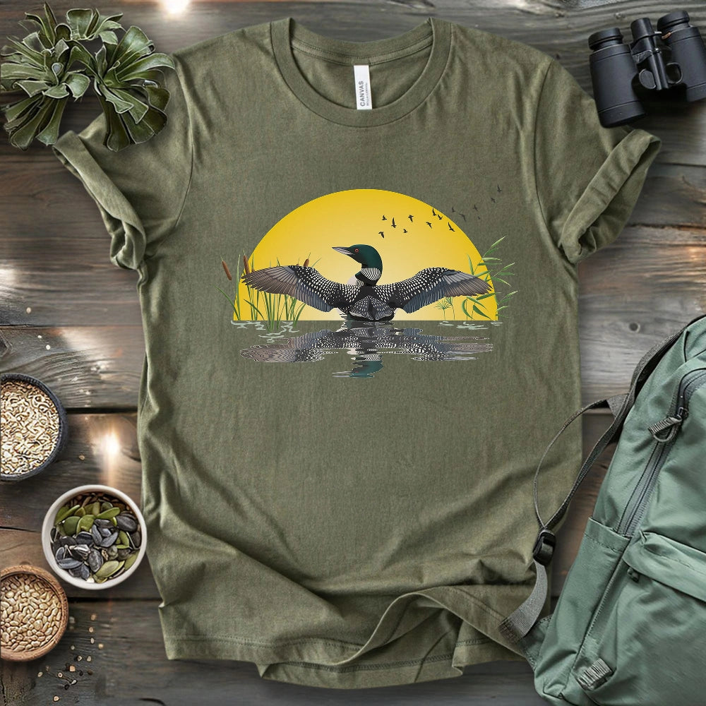 Loon Dance At Dawn T-shirt
