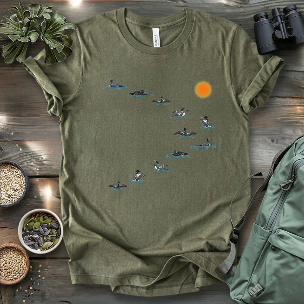 Loons Dancing - Sunset T-shirt