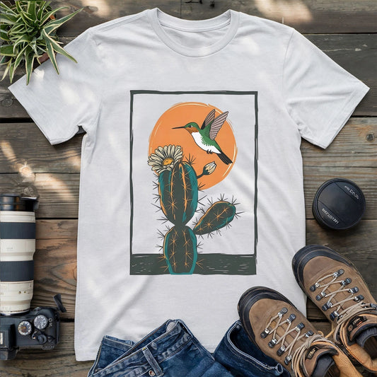 Hummingbird With Cactus T-shirt
