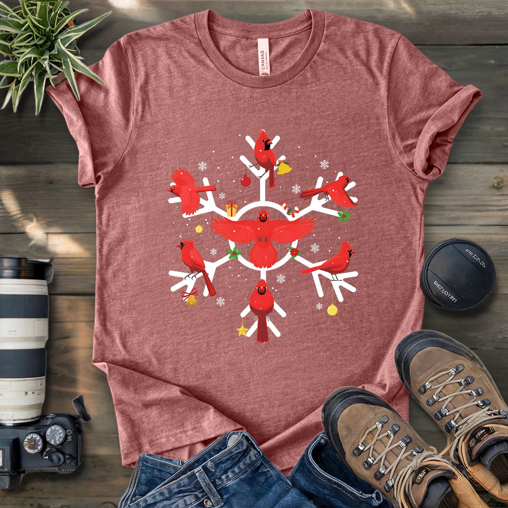 Cardinal Snowflake T-shirt