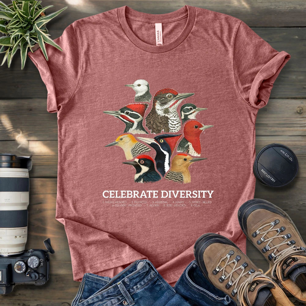 Celebrate Diversity Of Woodpeckers T-shirt
