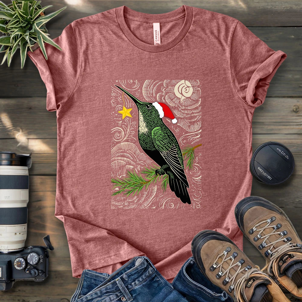 Christmas Green Hummingbird T-shirt