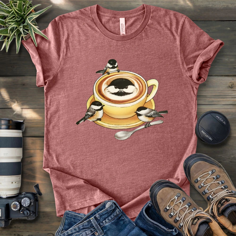 Coffee & Maybe Three Chickadees T-shirt