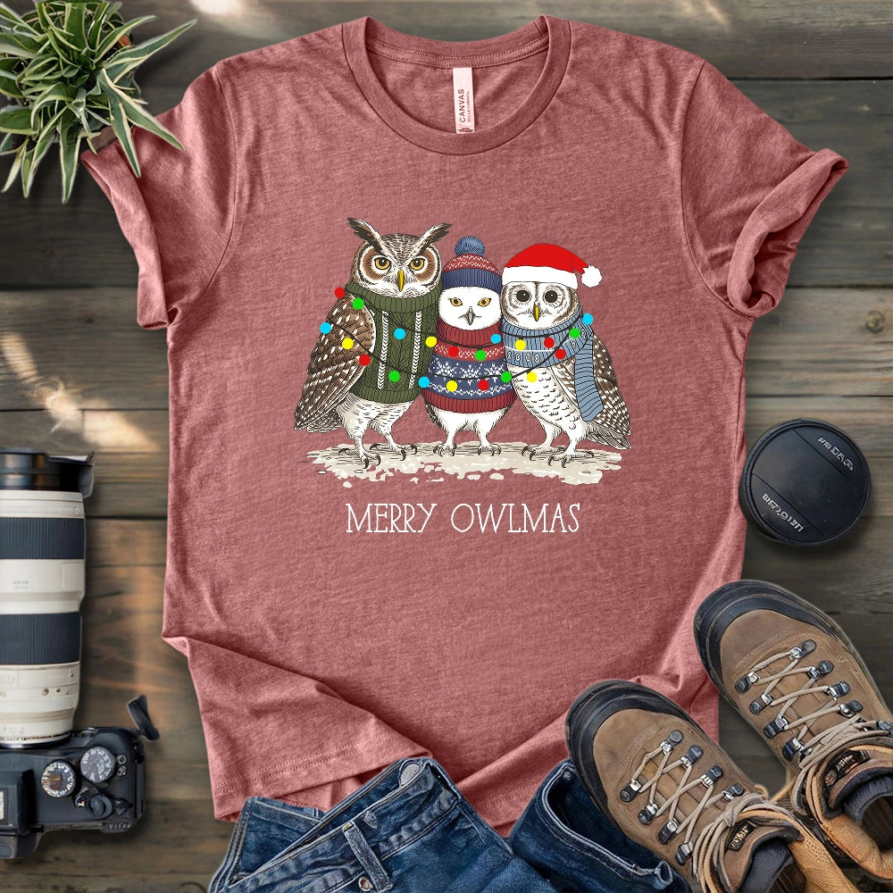 Cozy Owlmas Trio T-shirt